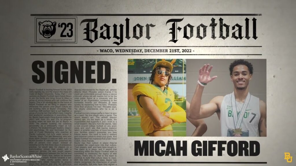 baylor football micah gifford highlights