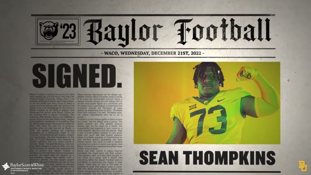 baylor football sean thompkins highlights