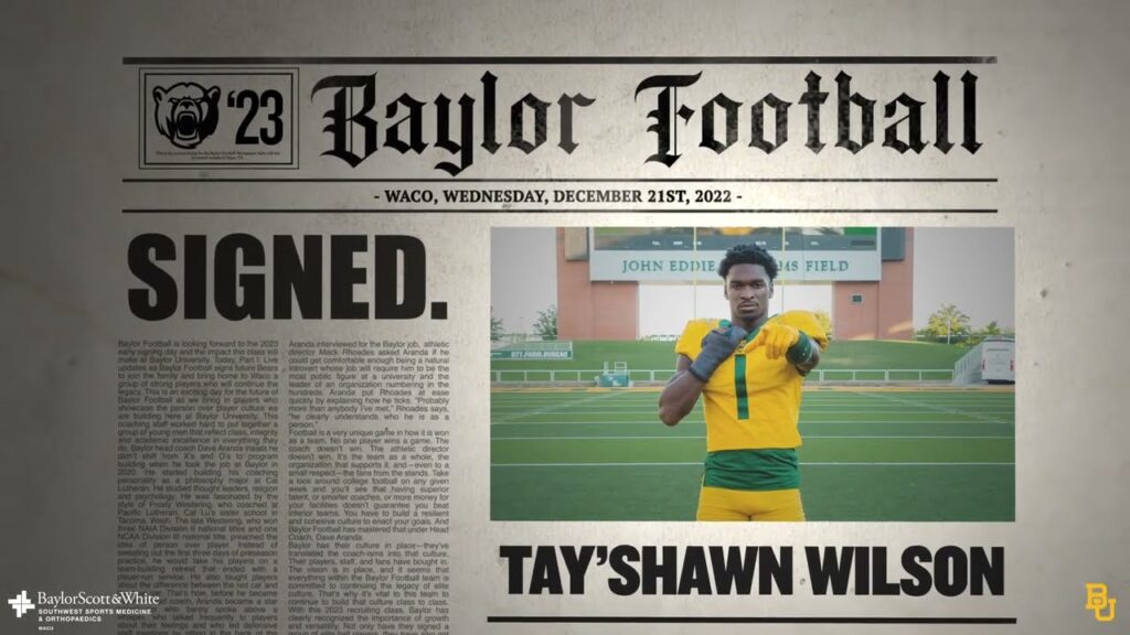 baylor football tayshawn wilson highlights