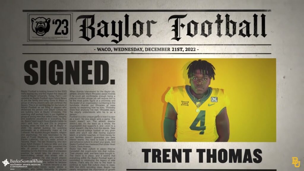 baylor football trent thomas highlights