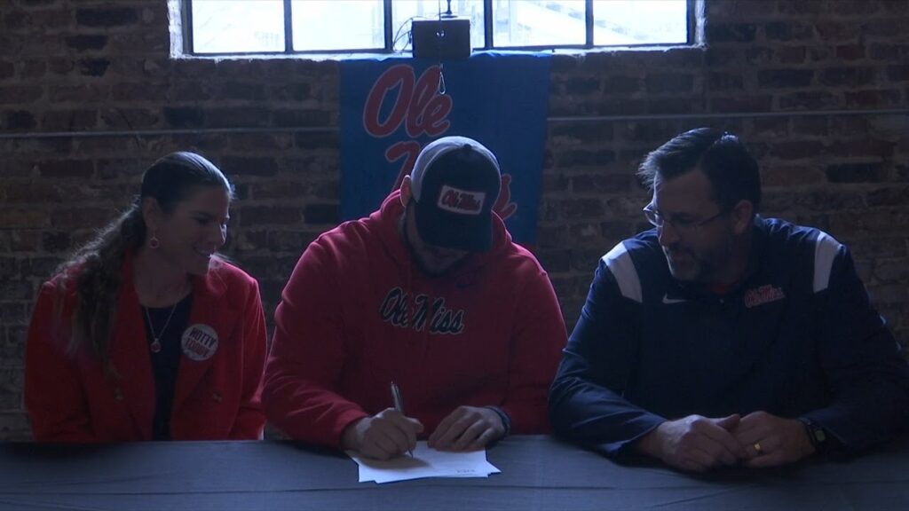 baylor offensive lineman brycen sanders signs with ole miss football