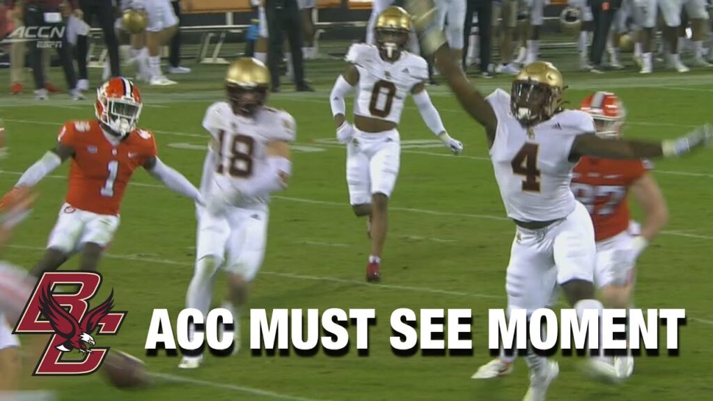 bcs neto okpala blocks the clemson punt acc must see moment