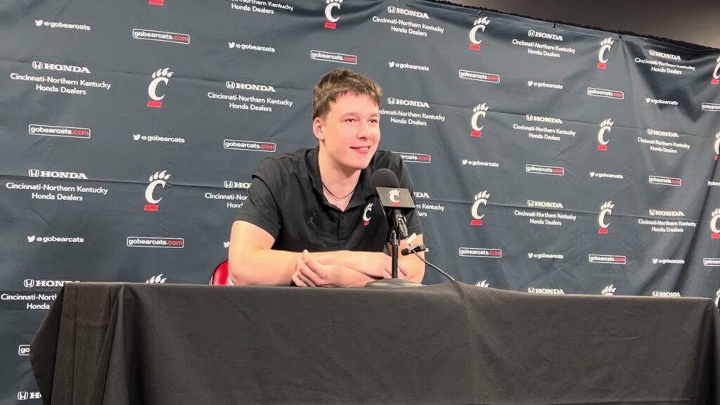 bearcats g f simas lukosius spoke to the media ahead of the 2023 2024 season