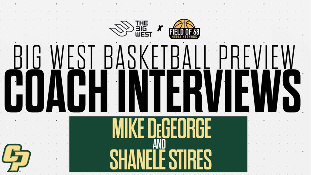 big west basketball coach interviews cal polys mike degeorge and shanele stires