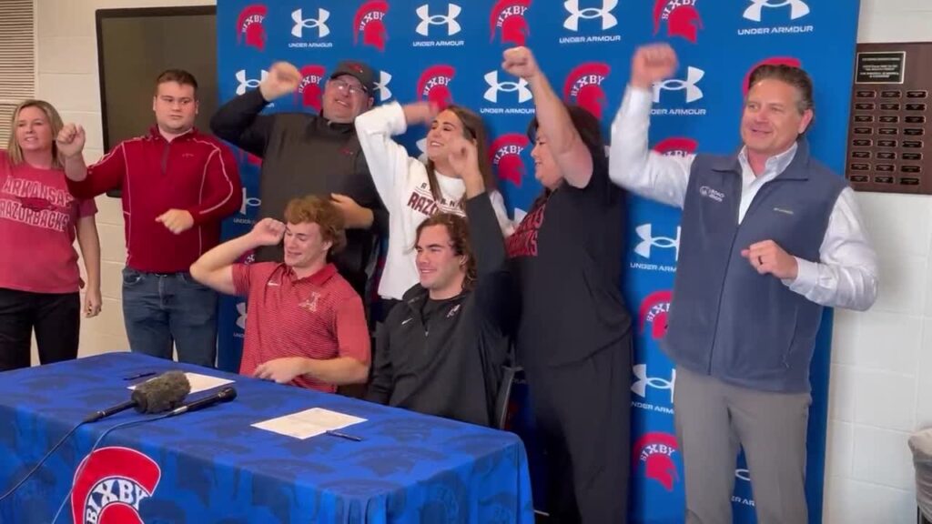 bixbys dylan hasz and luke hasz lead wps as they celebrate signing with arkansas