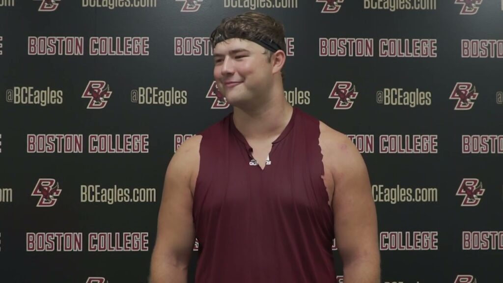 boston college tackle ozzy trapilo talks progress of offensive line