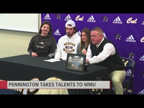 caledonia star derek pennington jr stays home and signs with western michigan