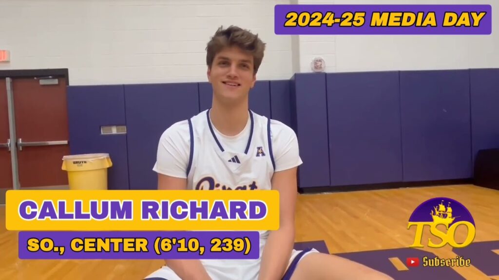 callum richard sophomore center 2024 25 ecu basketball media day eastcarolina ecu ecupirates