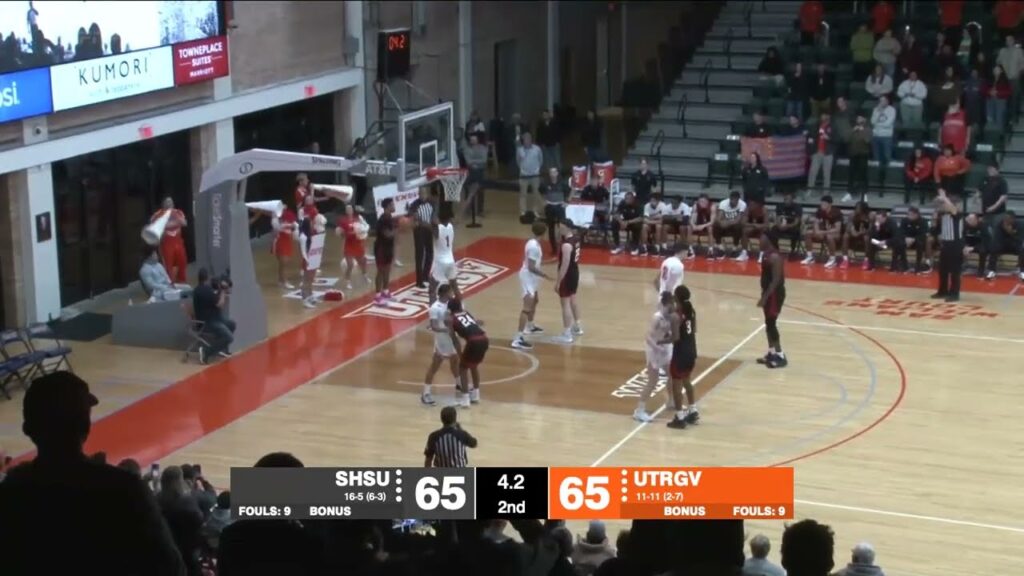 cameron huefner gets fadeaway at the buzzer to fall shsuutrvg 2023 ncaam season