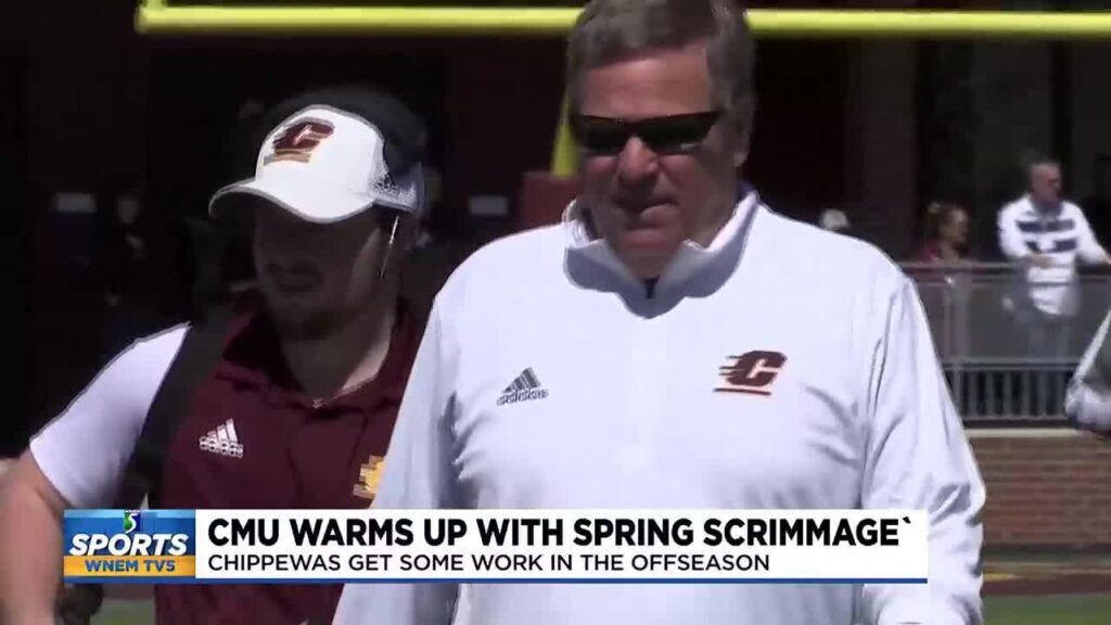 central michigan universitys football team plays their spring scrimmage