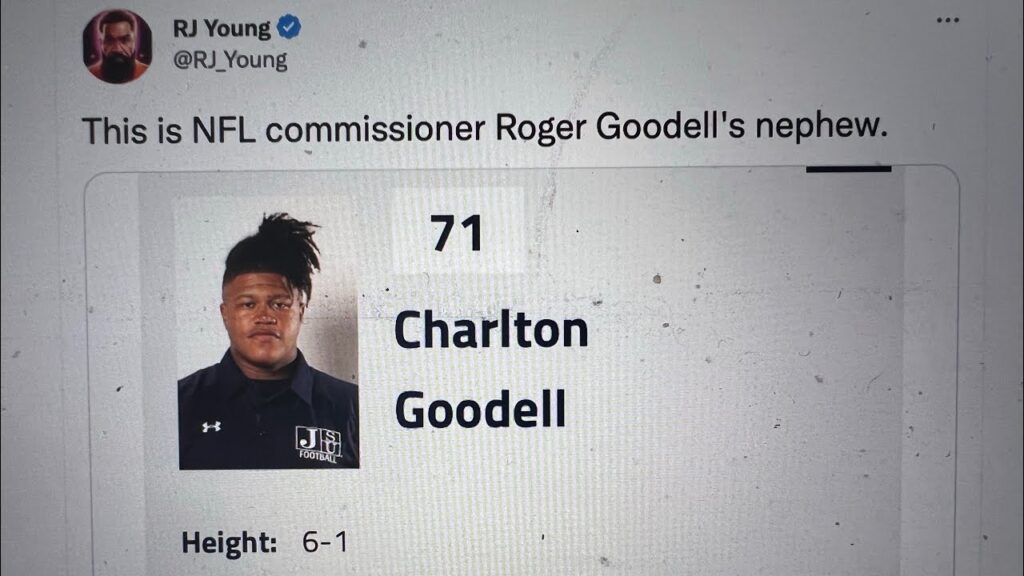 charlton goodell jackson state football student athlete is roger goodells nephew by adoption