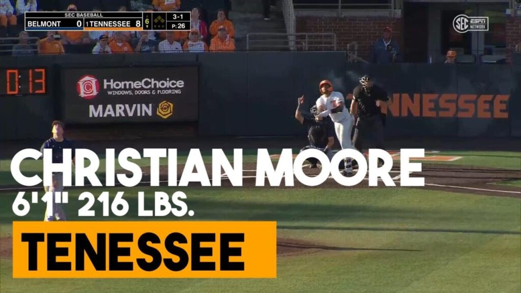 christian moore if tennessee 2024 mlb draft prospect video profile 1