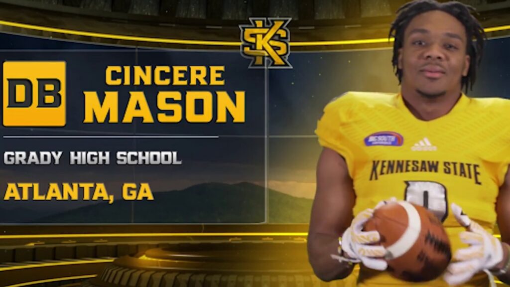 cincere mason 2017 kennesaw state football signing day