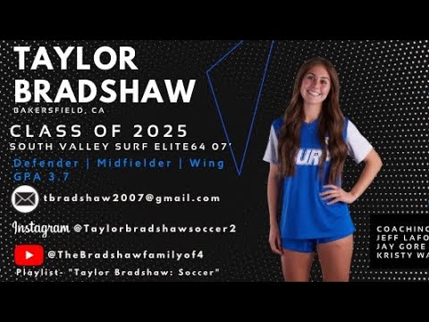 class of 2025 taylor bradshaw south valley surf elite 64 2007 highlight video