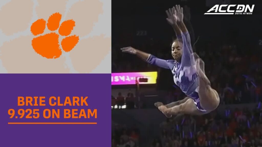 clemsons brie clark records career high 9 925 on beam