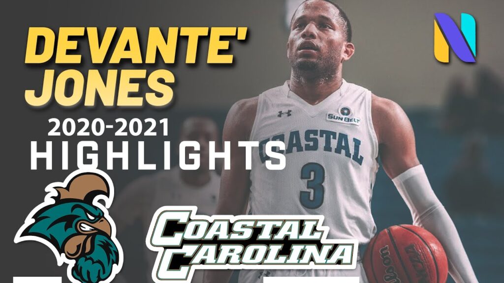 coastal carolina chanticleers devante jones sun belt player of the year highlights 19 3 ppg