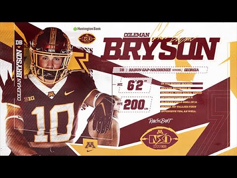 coleman bryson highlights gopher football hyprr22 signing day