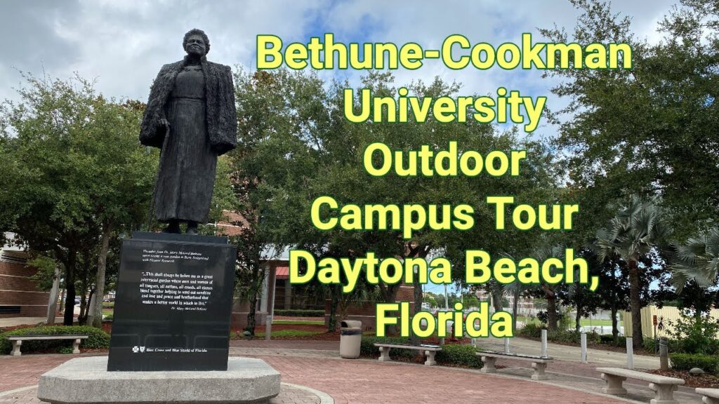 college outdoor walking campus tour bethune cookman university hbcu in daytona beach florida