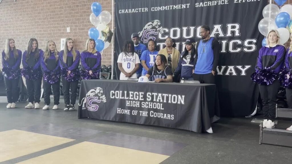 college station rb marquise collins signs with duke holds ceremony