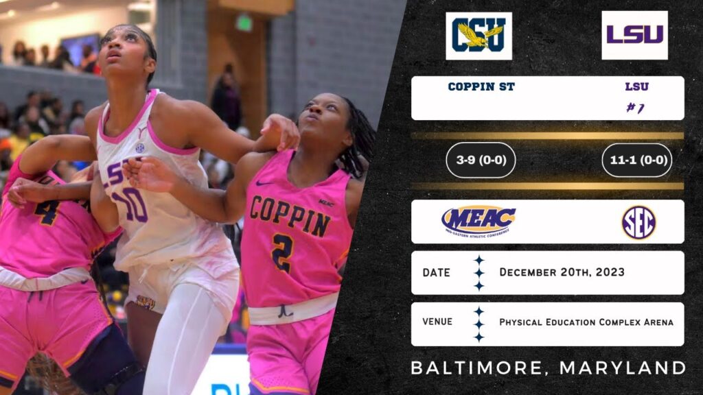 coppin state vs no 7 lsu ncaa womens basketball 12 20 23