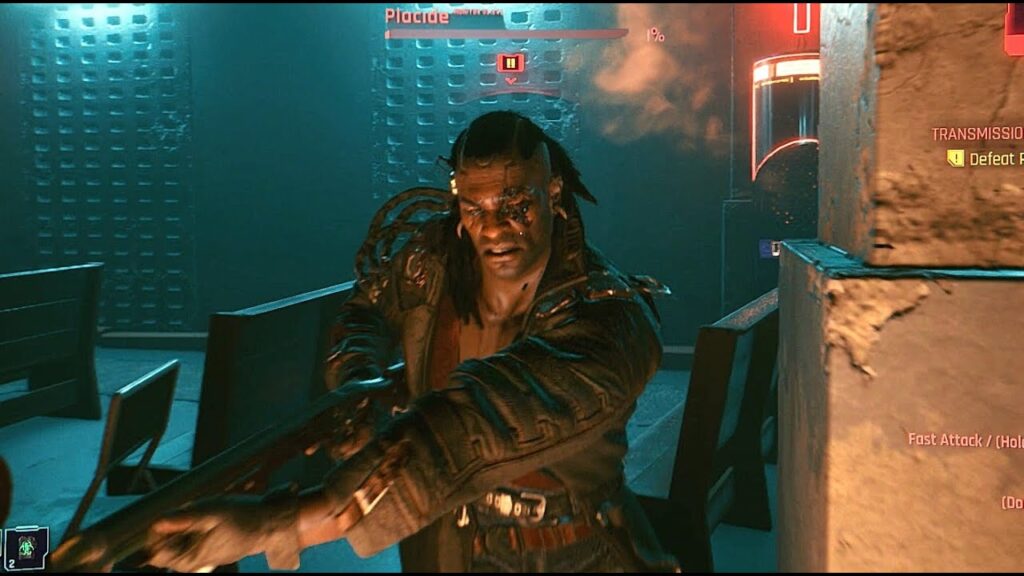 cyberpunk 2077 defeat placide boss fight rare spt32 grad is op transmission hard