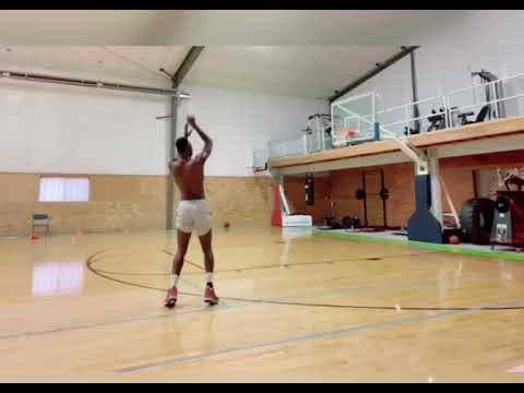 daniel tobiloba basket ball player in the inner room practicing