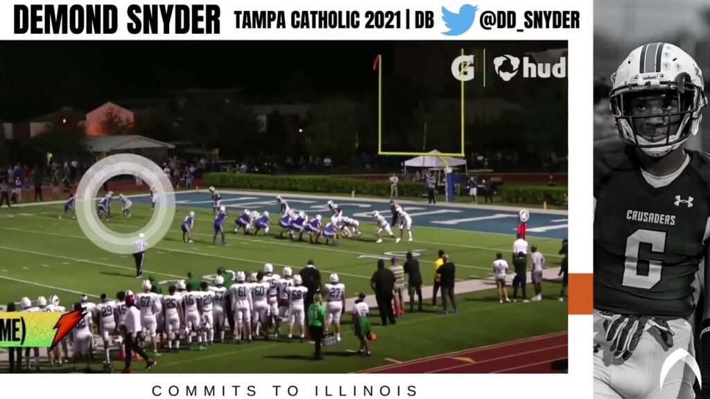 demond snyder tampa catholic 2021 db commits to illinois illinois recruiting cfb prospects