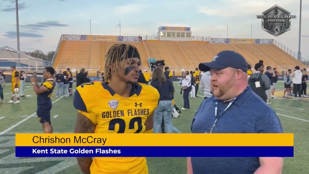 derek dimit w kent st 2023 all mac 1st team wr chrishon mccray after flash bowl 2 at dix stadium