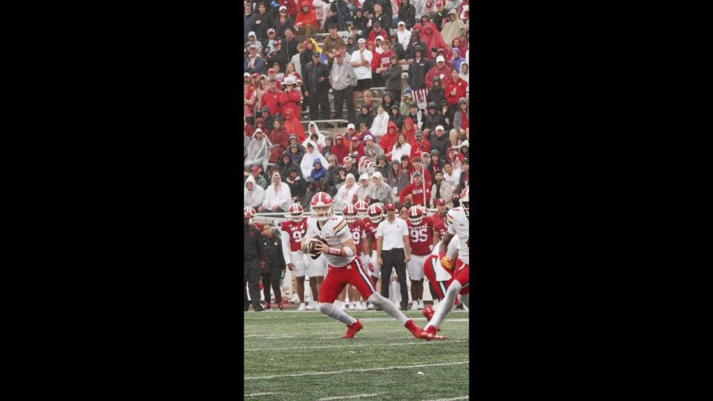 dylan wade makes the incredible td grab vs indiana maryland football