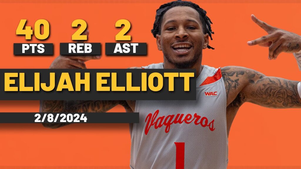 elijah elliott ut rio grande valley vaqueros 40 pts vs stephen f austin lumberjacks