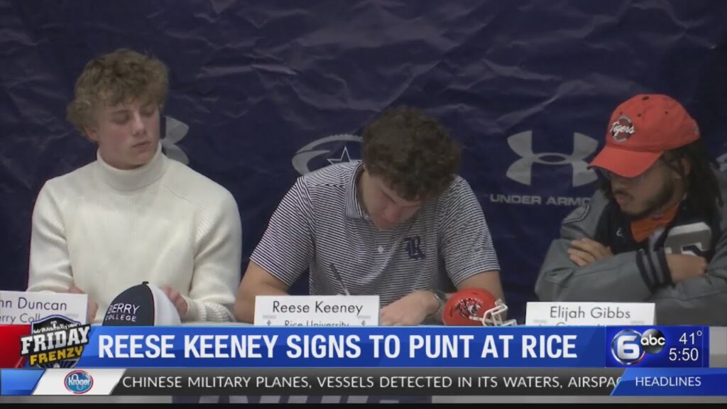 farraguts reese keeney signs to kick punt at rice university