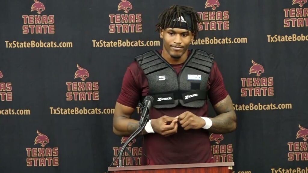 fb s tory spears texas state spring football press conference march 23 2023