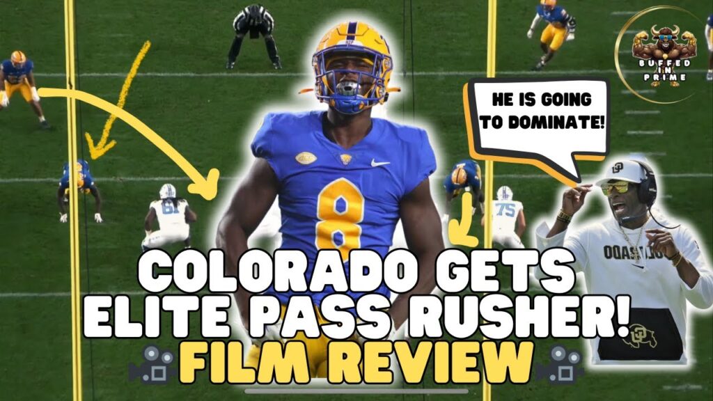 film breakdown of samuel okunlola 64 245lbs an elite pass rusher for coach prime and colorado