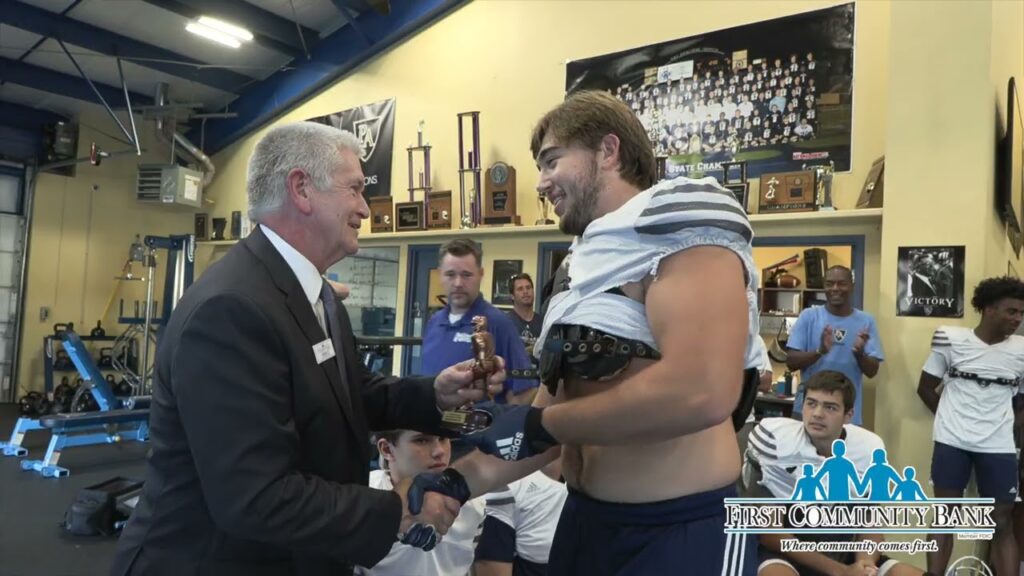 first community bank scholar athlete of the week pulaski academy ol allen thomason