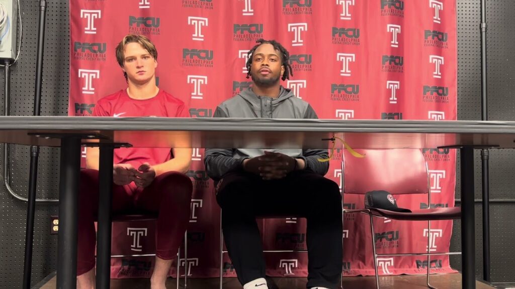 forrest brock and d j woodbury temple oklahoma postgame press conference