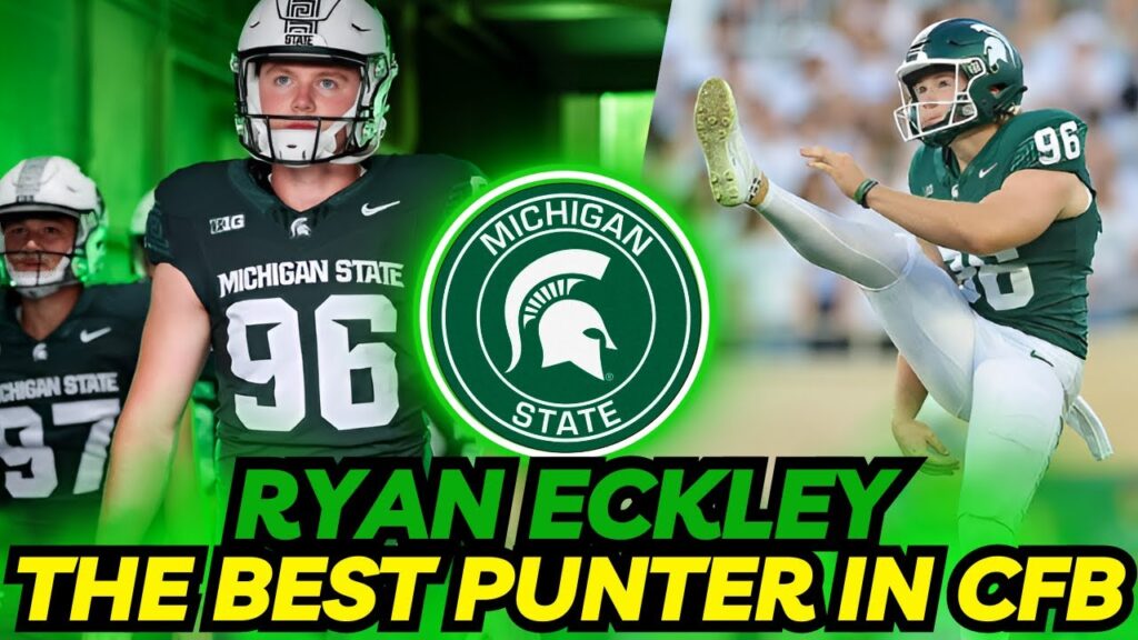 freshman all american ryan eckley of msu is the best punter in cfb can punt 67 yds into the wind