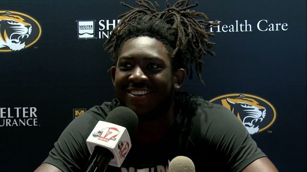 full press conference with mizzou defensive end eddie kelly jr during fall camp