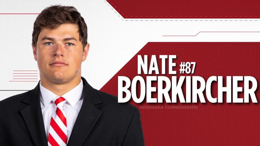 full video nebraska football te nate boerkircher preseason press conference 8 16 24