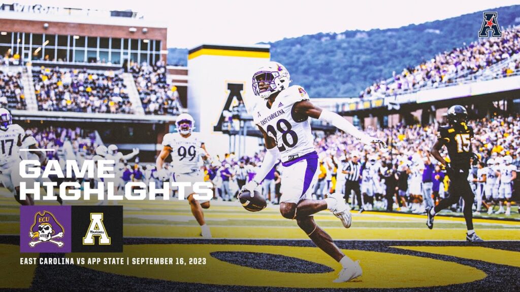 game highlights appalachian state 43 east carolina 28 football september 16 2023