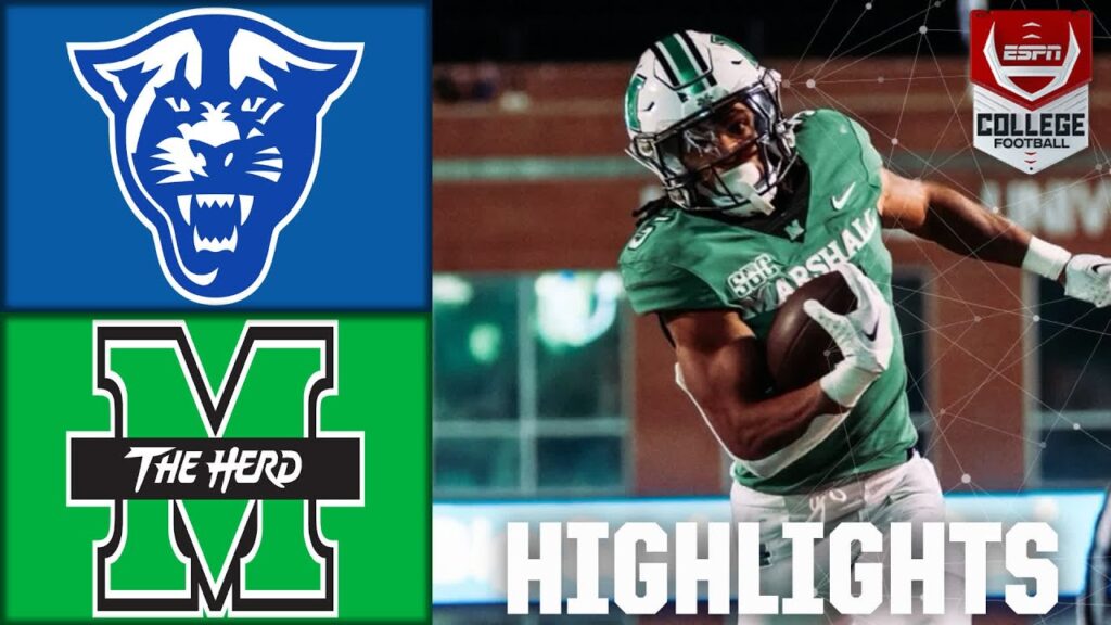 georgia state panthers vs marshall thundering herd full game highlights espn college football 1