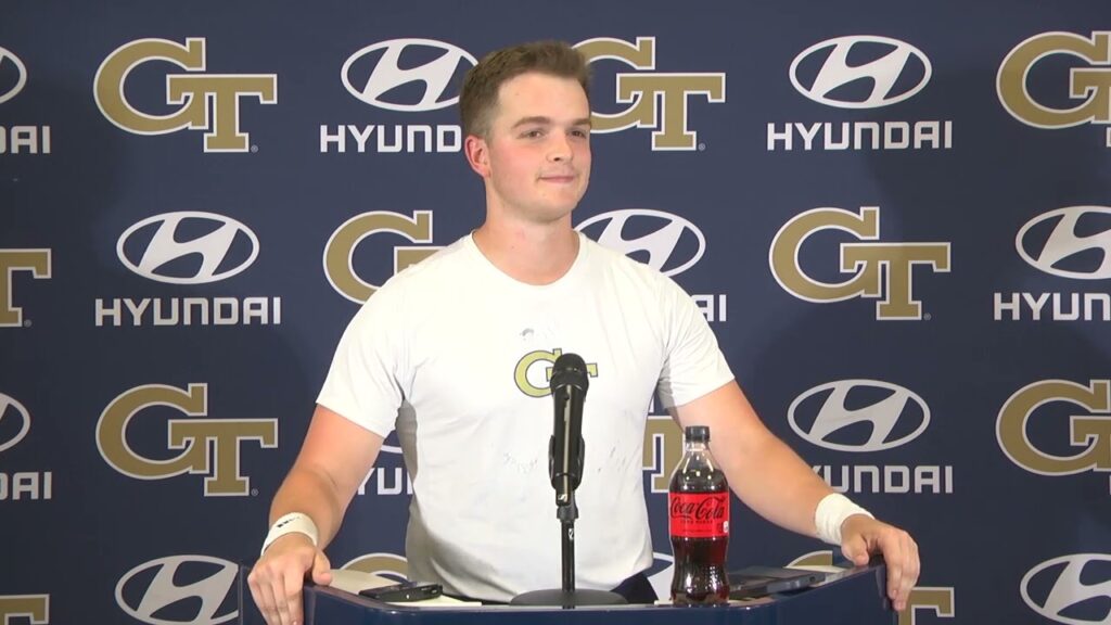 gt fb henry freer media availability 2024 fall camp july 29