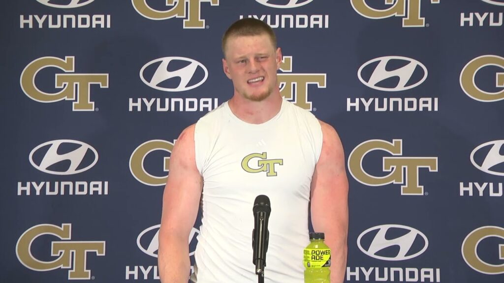 gt fb jackson hawes media availability 2024 fall camp july 30