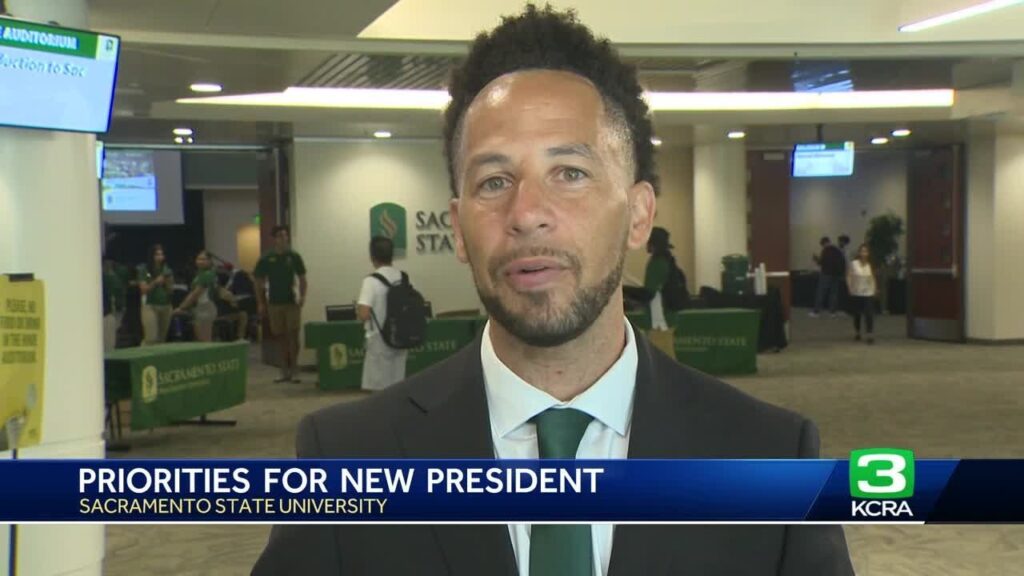 heres a look at sac state president j luke woods first day on the job