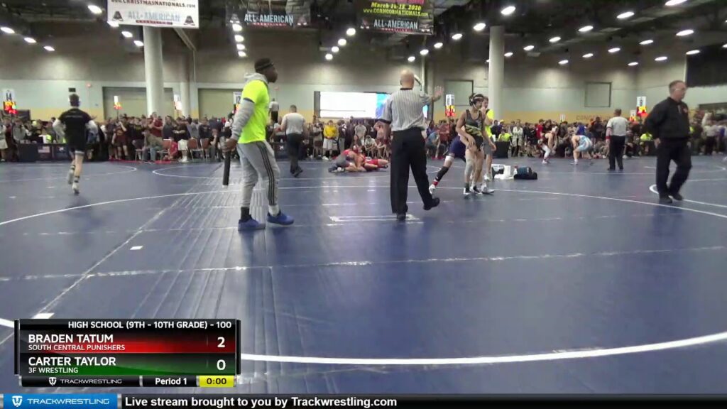 high school 9th 10th grade 100 carter taylor 3f wrestling vs braden tatum south central punish