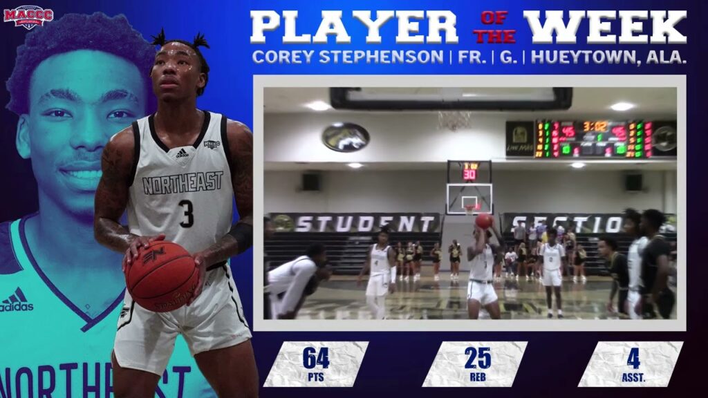 highlights maccc mens basketball week 2 player of the week corey stephenson