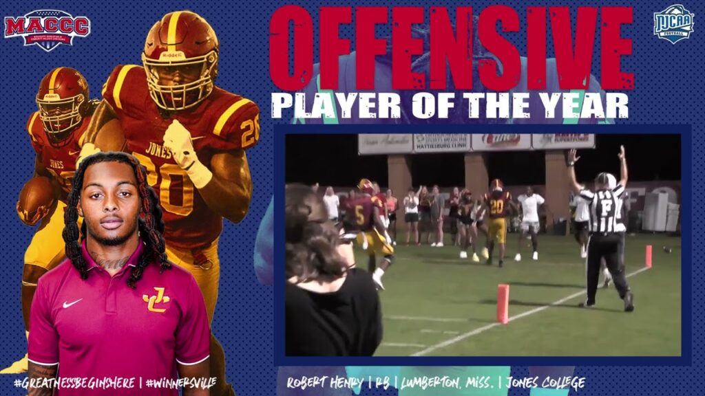 highlights njcaa division i football player of the year robert henry