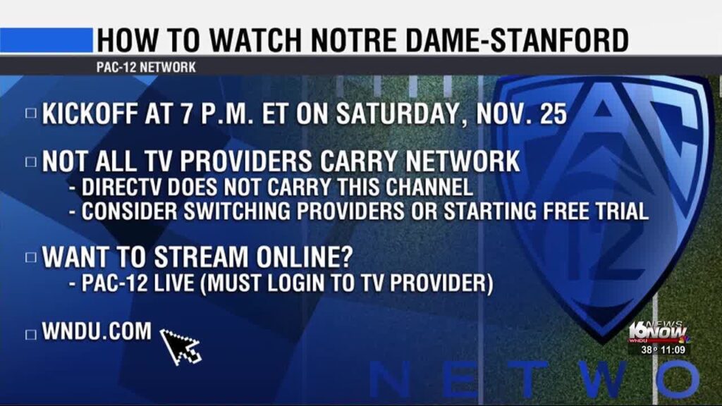 how to watch the notre dame stanford game