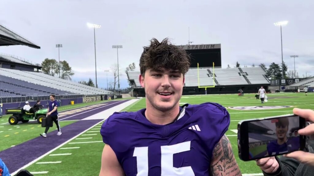 husky football 2024 spring practice interview with zach durfee