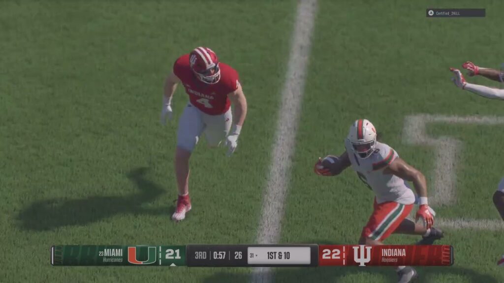 indiana hoosiers nic toomer user pick 6 against miami university