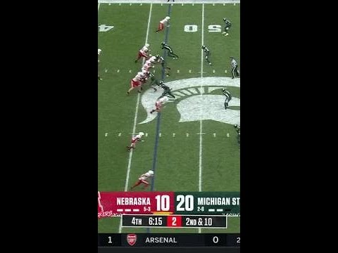 interception by khalil majeed vs nebraska michigan state football